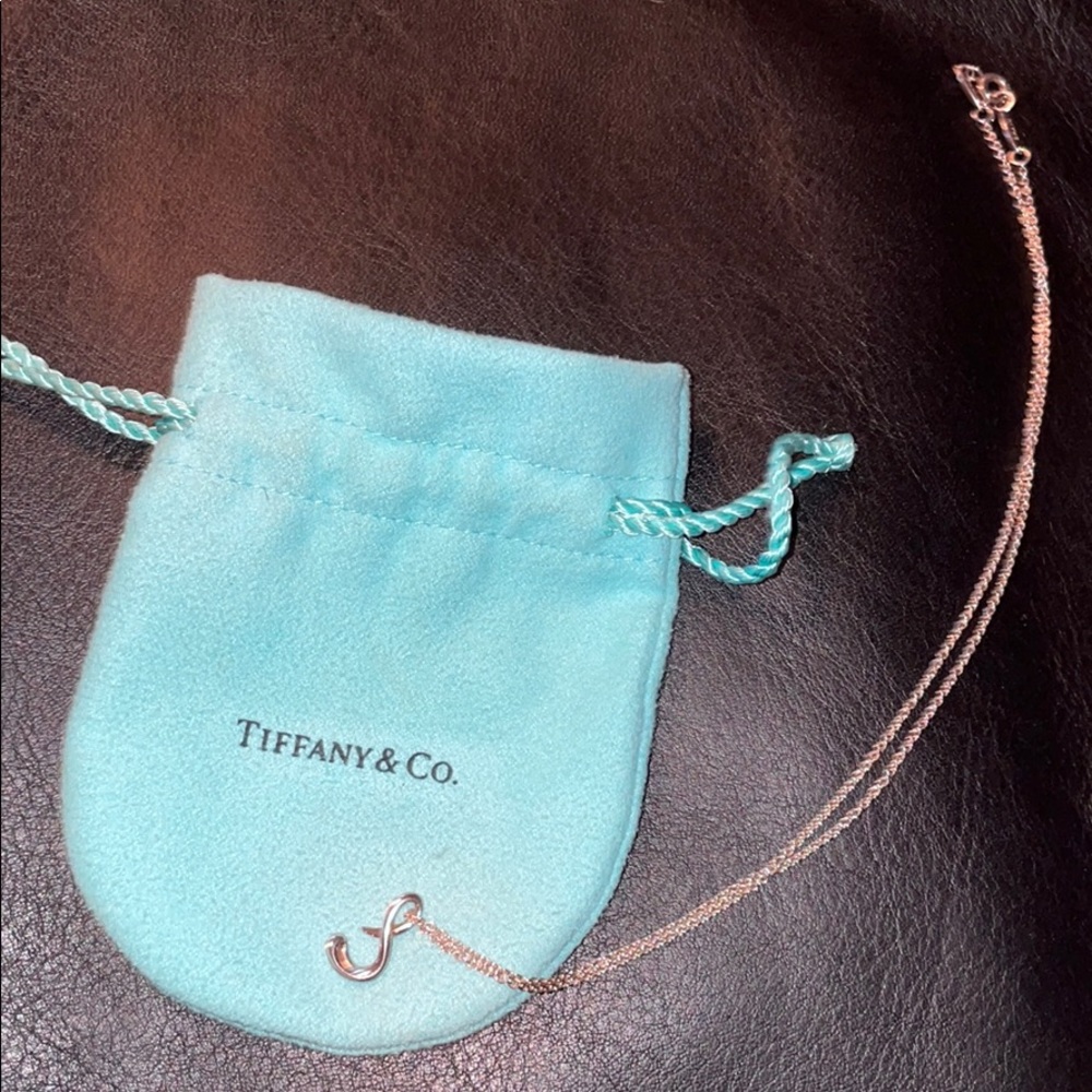 Pre-loved Elsa Peretti “S” initial necklace/pouch